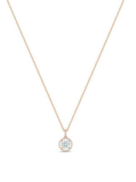 De Beers Diamond Jewellers钻石彩宝品牌玫瑰金迷人莲花长项链和珍珠母