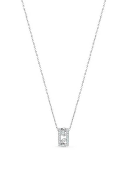 De Beers Diamond Jewellers鉆石彩寶品牌白金和珍珠貝母的迷人蓮花吊墜