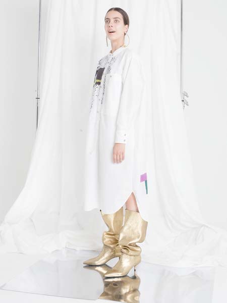 tactor女装品牌2020春夏白色连衣裙直筒