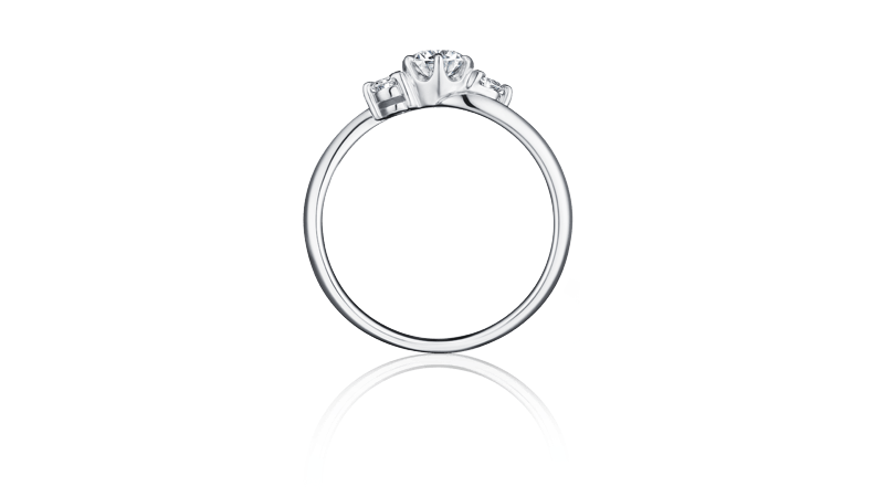 I-PRIMO白18K金钻石戒指女款时尚气质简约群镶钻戒指
