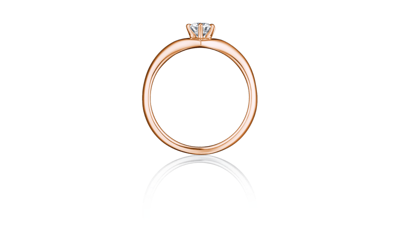 I-PRIMO18k玫瑰金钻石戒指女时尚求婚结婚镶钻戒指指环