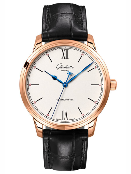 Glashutte Original機(jī)械抗磁防水男表 鱷魚皮帶