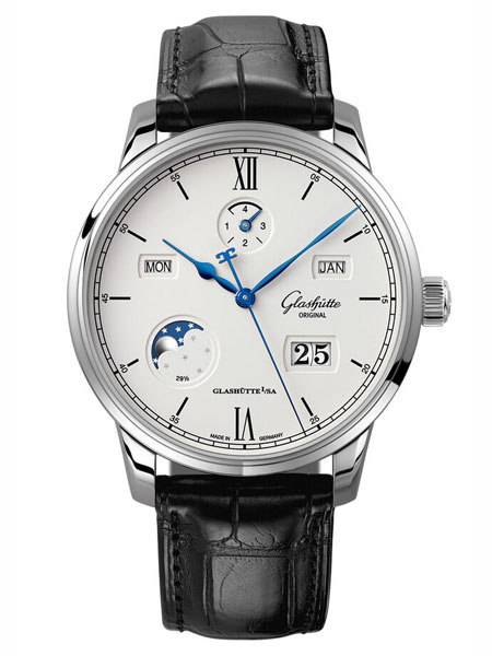 Glashutte Original機(jī)械抗磁防水男表 鱷魚皮帶