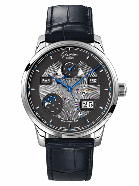 Glashutte Original機械抗磁防水男表 鱷魚皮帶