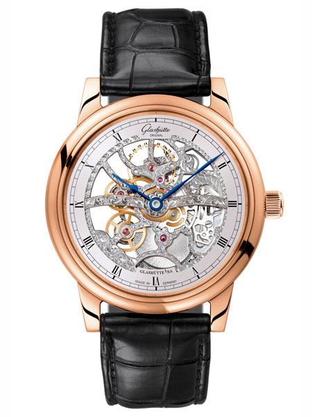 Glashutte Original机械抗磁防水男表 鳄鱼皮带