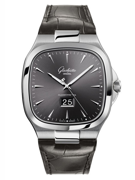 Glashutte Original藍寶石鏡面手表防水自動機械表 月光銀棕帶