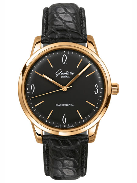 Glashutte Original機(jī)械抗磁防水男表 鱷魚皮帶