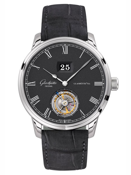 Glashutte Original藍(lán)寶石鏡面手表防水自動(dòng)機(jī)械表 月光銀棕帶