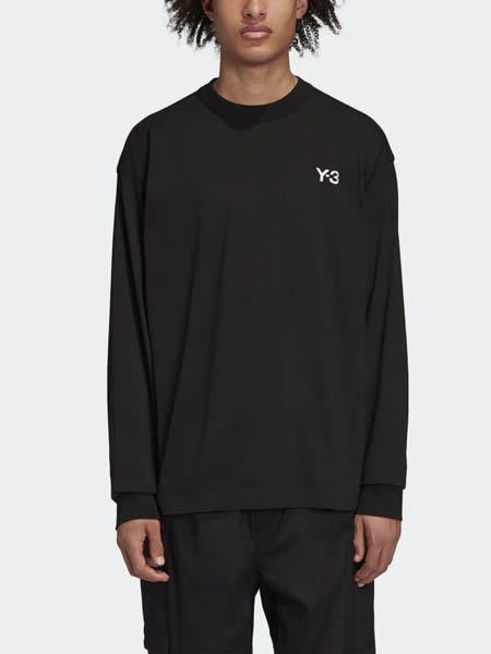 Y-3×Adidas刺绣纯色长袖圆领卫衣