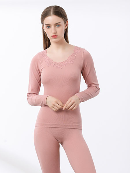 Freeday自在时光内衣品牌2020春夏深粉色保暖内衣