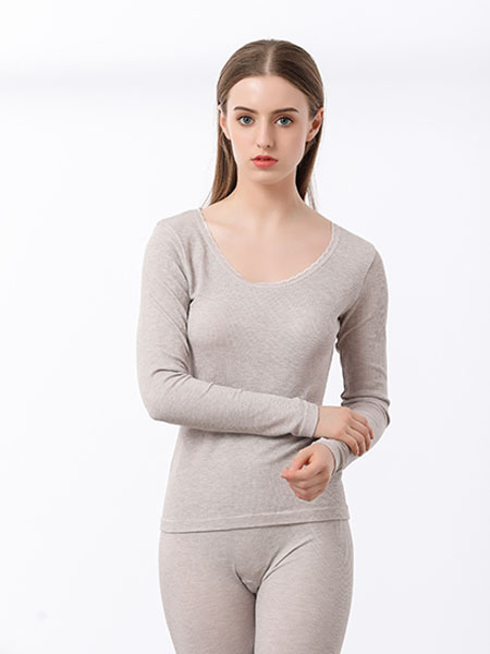 Freeday自在时光内衣品牌2020春夏米灰色保暖内衣