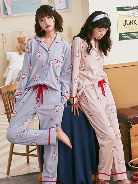 芬腾可安内衣品牌2020春夏纯棉长袖睡衣套装