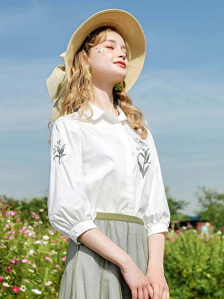 艾蓓怡女装品牌2020春夏棉麻衬衫上衣