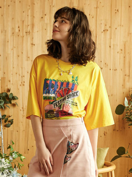 米可芭娜女装品牌2020春夏棉质字母印花T恤短袖女ins潮半袖创意上衣2020年夏季新款