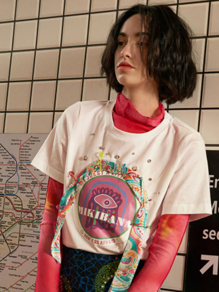 米可芭娜女装品牌2020春夏纯棉短袖T恤女ins潮宽松韩版字母印花上衣
