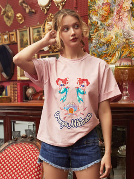 米可芭娜女装品牌2020春夏短袖T恤印花刺绣女ins潮宽松韩版上衣2020年夏季新款