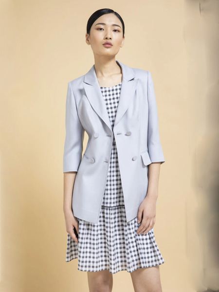 杰克林女装品牌2020春夏灰色西装外套