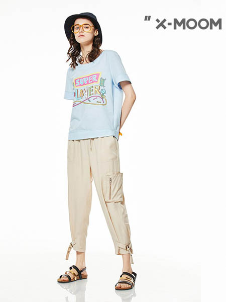 x-moom女装品牌2020春夏显瘦纯棉印花T恤
