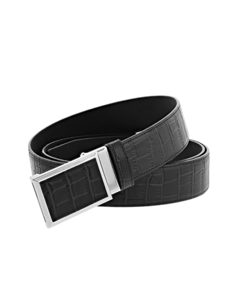 S.T. Dupont黑色镀钯自动锁扣皮带