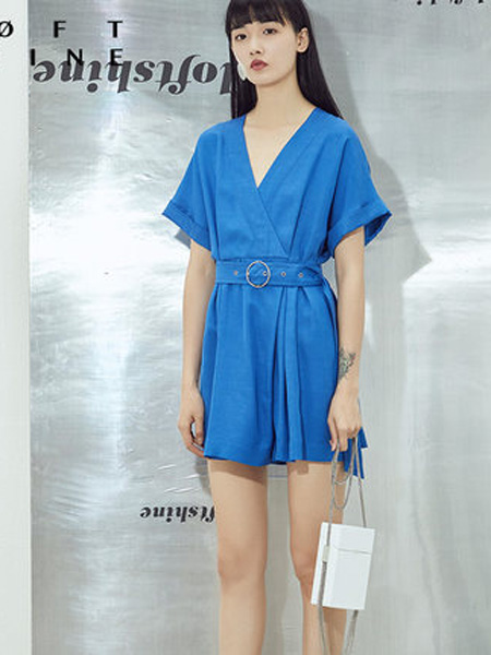 LOFT SHINE女装品牌2020春夏V领系带连体裤