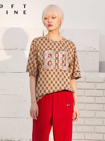 LOFT SHINE女装品牌2020春夏循环logo数字T恤