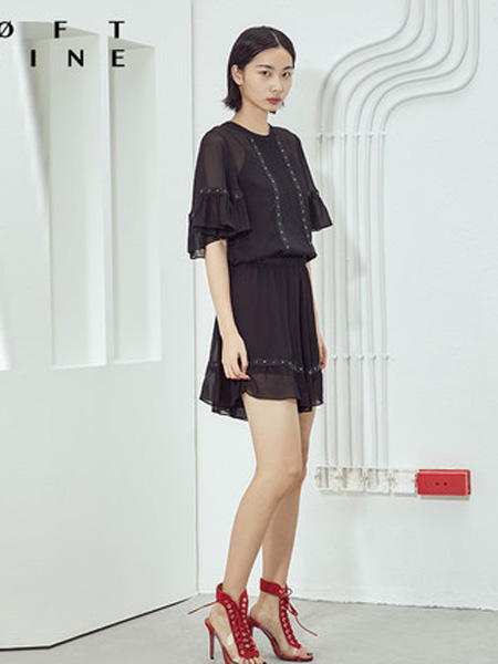 LOFT SHINE女装品牌2020春夏正品复古铆钉连体裤裤