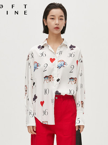LOFT SHINE女装品牌2020春夏酷帅趣味印花衬衫