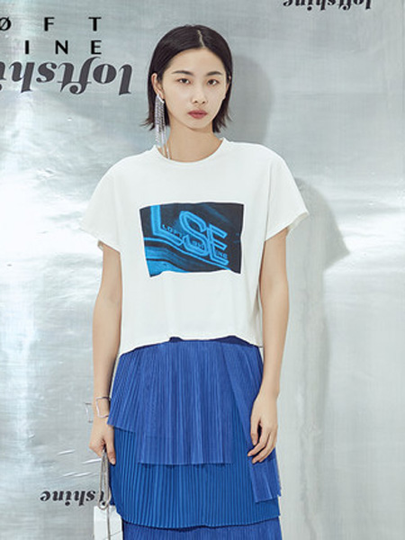LOFT SHINE女装品牌2020春夏简约撞色字母T恤