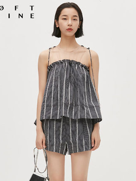 LOFT SHINE女装品牌2020春夏拼接撞色条纹上衣