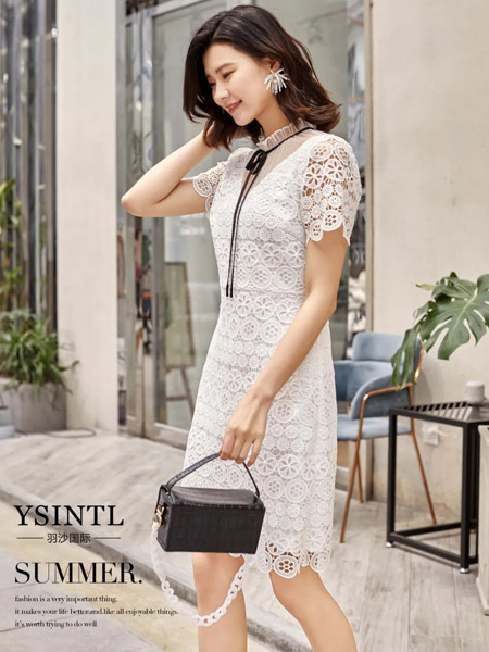 YSGJ女装品牌2020春夏蕾丝修身连衣裙