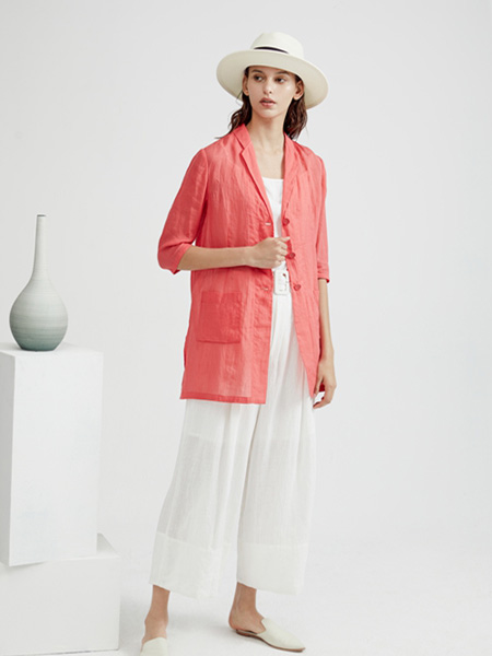 Guke谷可女装品牌2020春夏橘红色外套薄款