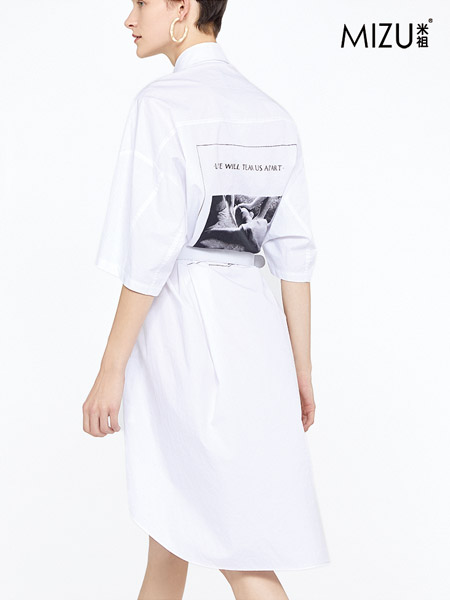 米祖女装品牌2020春夏白色宽松衬衫