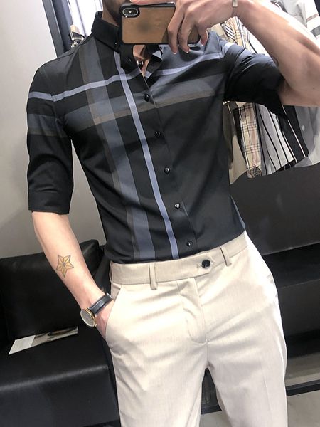 乔治邦尼男装品牌2020春夏翻领黑色衬衫