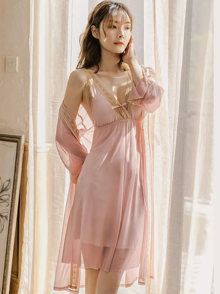 SEEIFEY茜菲内衣品牌2020春夏粉色睡衣吊带睡裙