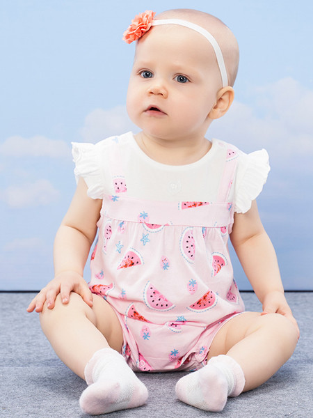 丽婴房童装品牌2020春夏纯棉甜美连体衣婴幼儿柔软舒适连身装