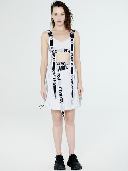 DevilBeauty女装品牌2020春夏字母紧身内衣连体裙