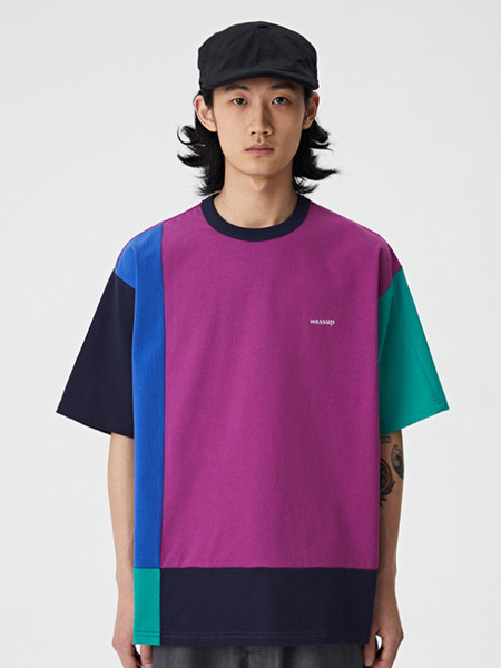 WASSUP男装品牌2020春夏紫粉色T恤
