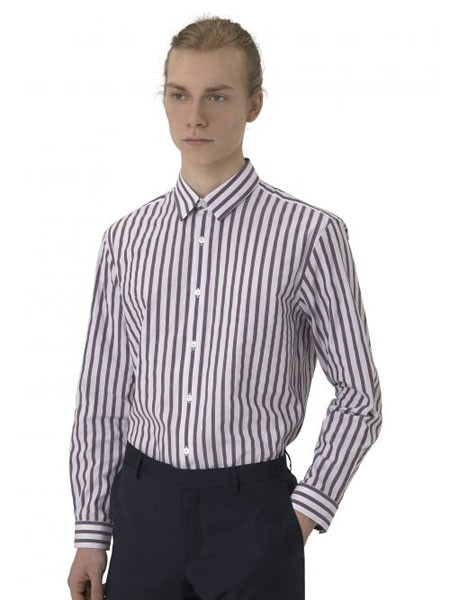Cerruti1881男装品牌2020春夏竖纹紫色衬衫