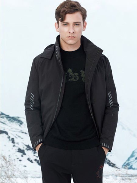 布鲁赛克男装品牌2020秋冬黑色外套