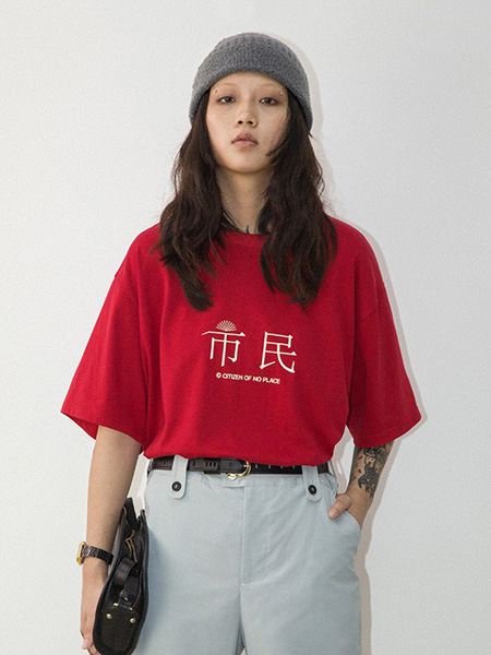 CONPCONP女装品牌2020春夏大红色T恤