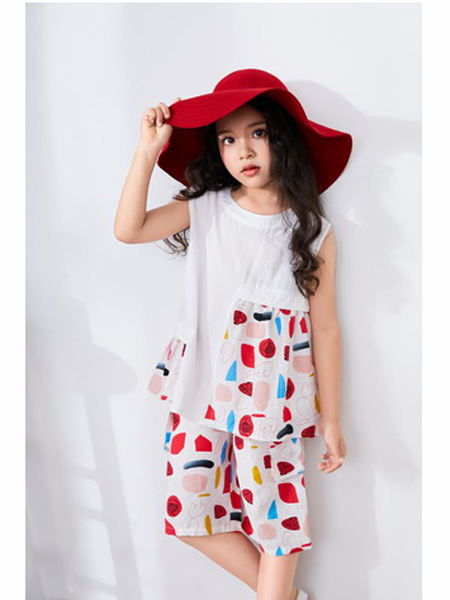 西瓜王子童装品牌2020春夏彩色波点背心短袖