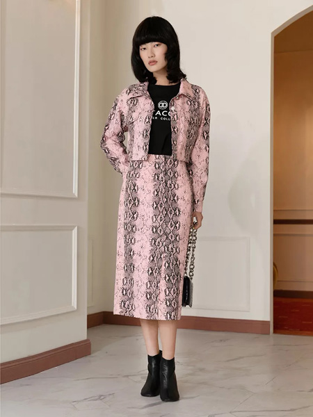 DOTACOKO女装品牌2020秋季粉色西装套裙