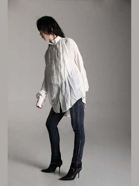 AttinaLife阿缇娜女装品牌2020秋季白色简约衬衫
