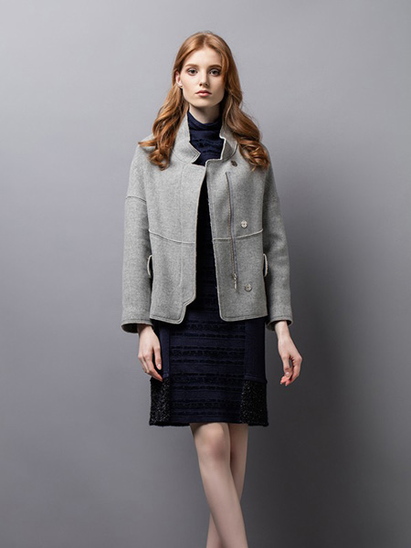 奥菲欧女装品牌2020秋冬灰色外套长袖
