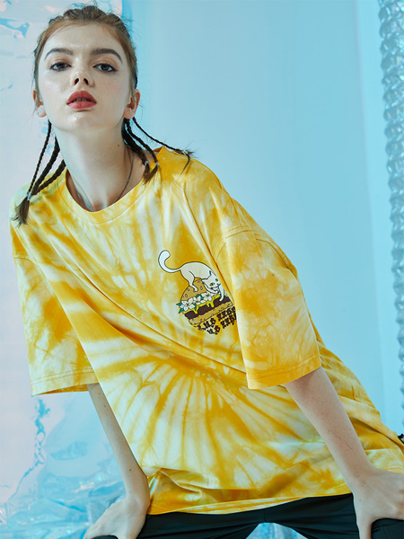 CLUBXXHH潮牌品牌2020春夏斑驳黄色T恤