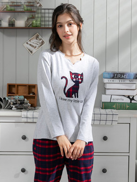 韩彩内衣品牌2020秋冬韩彩睡衣女春秋款套头可爱家居服可出门休闲长袖秋冬冬天套装