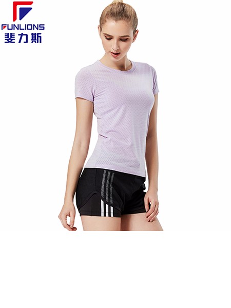 斐力斯F1043女士运动健身休闲短袖T恤