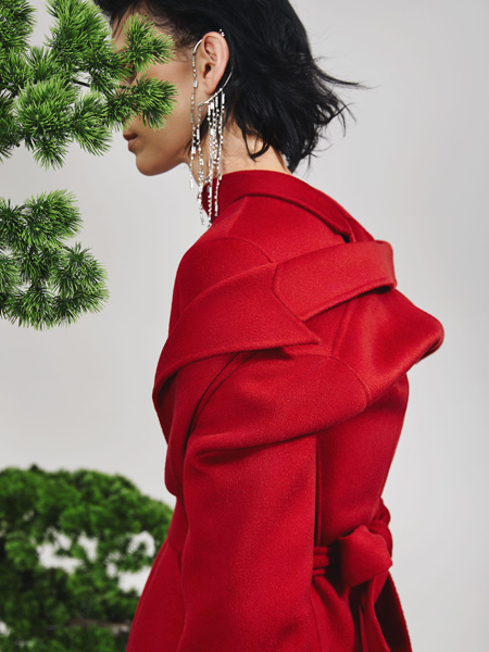 锡瑅M.HITI女装品牌2020秋冬大红色西装套装