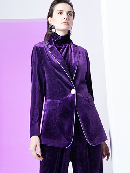 薏名女裝品牌秋冬紫色西裝上衣