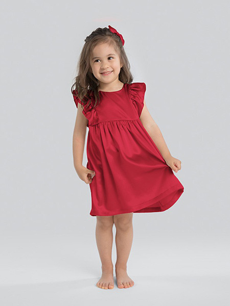 MANITO童装品牌2020春夏红色连衣裙